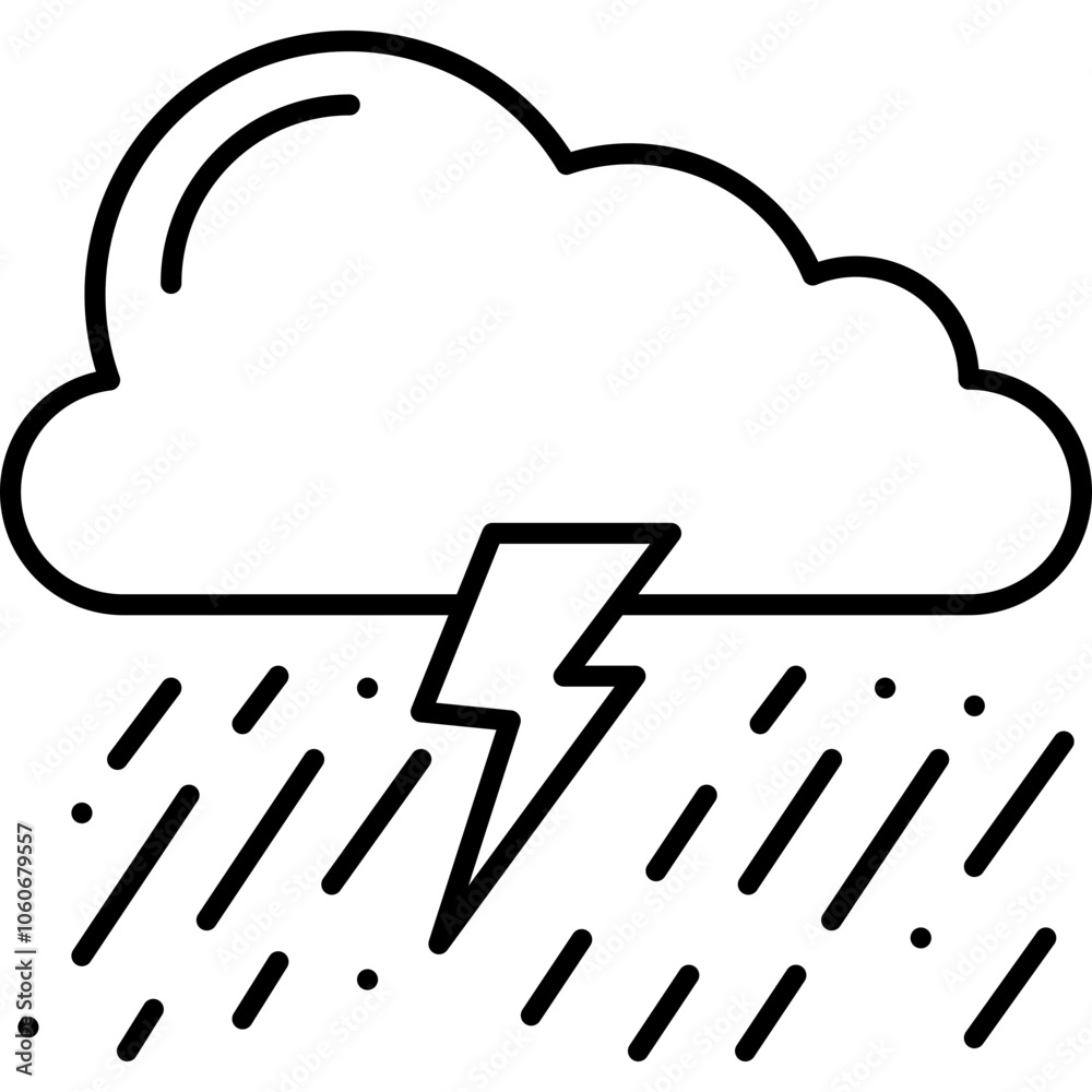 Thunderstorm single vector icon Thunderstorm single vector icon