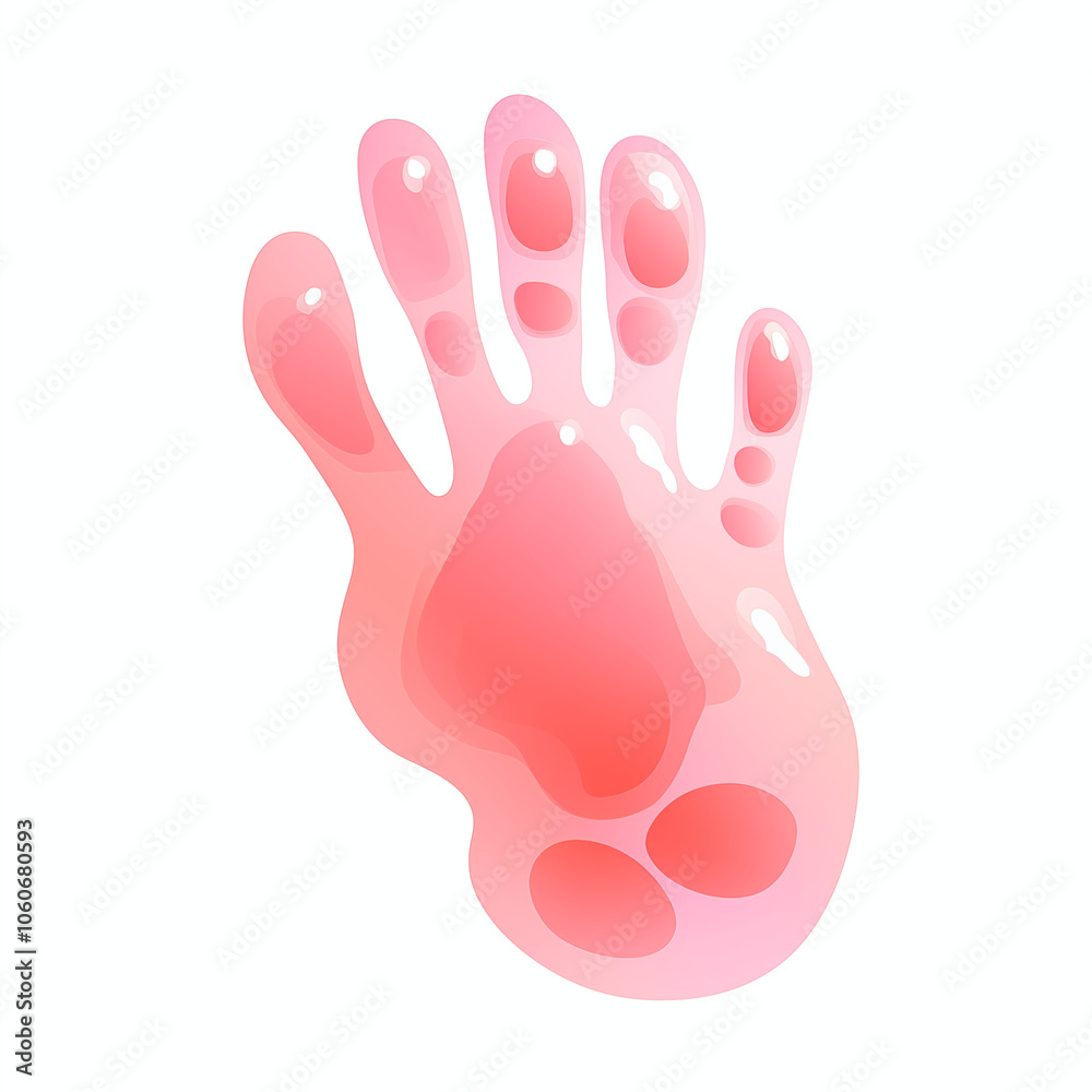 A vibrant, glossy handprint cartoon showcasing playful creativity and art A vibrant, glossy handprint cartoon showcasing playful creativity and art