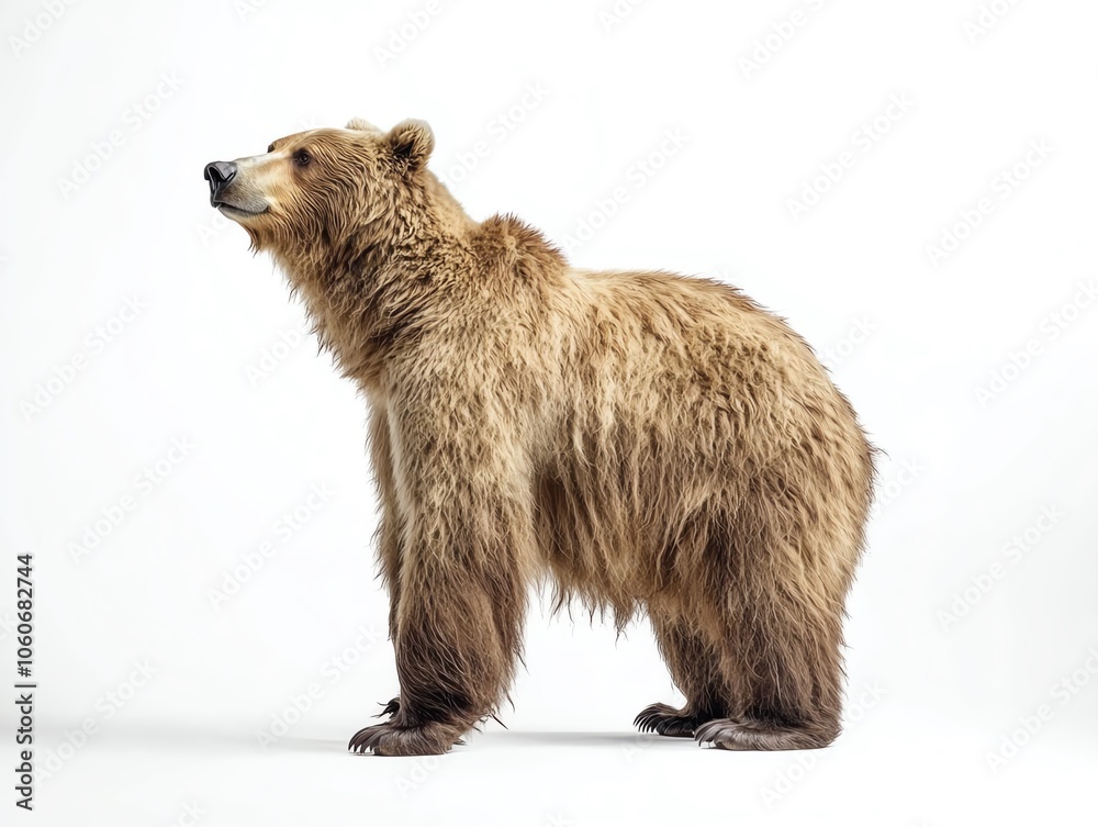 Fototapeta premium Bear standing, white isolate background