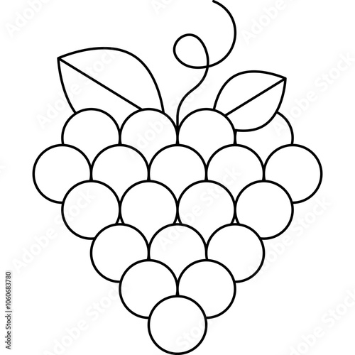 Grapes single vector icon