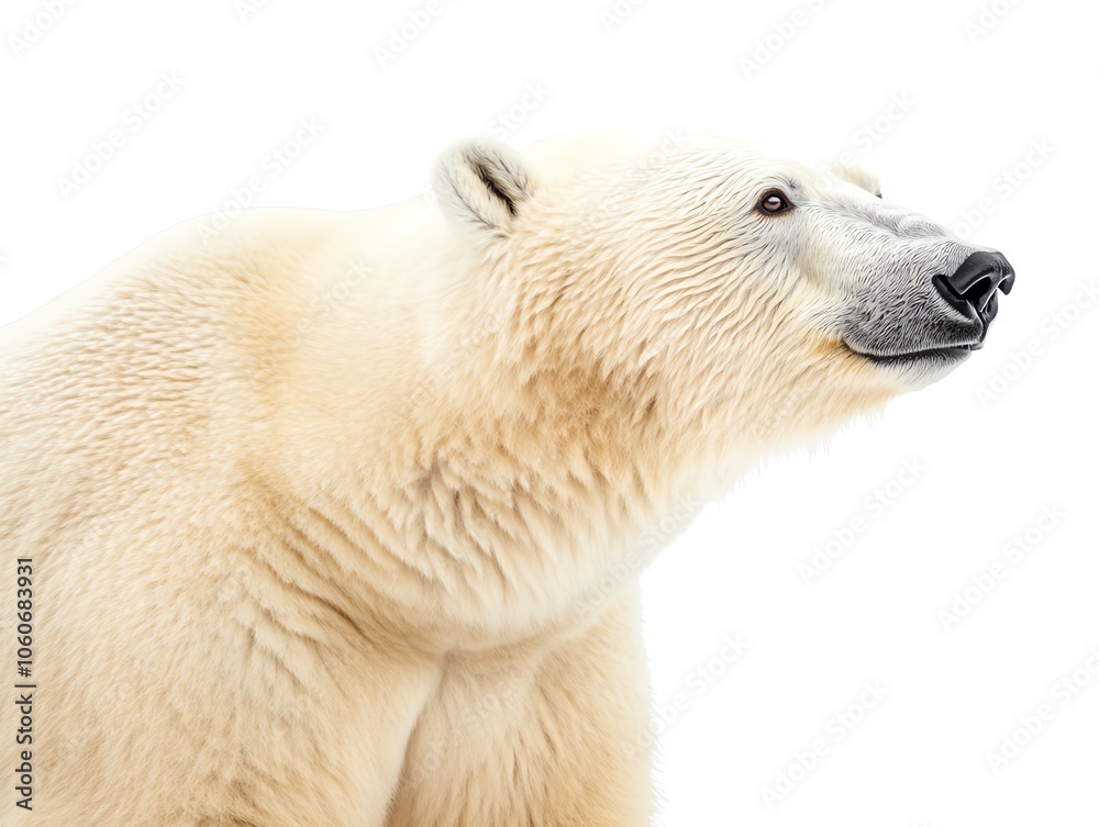 Polar bear, white isolate background Polar bear, white isolate background
