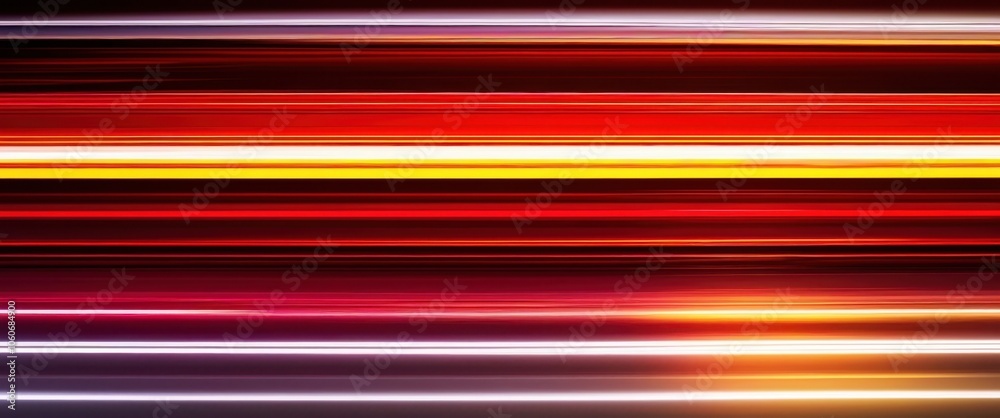 Abstract striped pattern, vibrant horizontal lines, motion blur effect, neon colors, red orange yellow purple, dynamic composition, digital art, long exposure light trails, futuristic aesthetic, high Abstract striped pattern, vibrant horizontal lines, motion blur effect, neon colors, red orange yellow purple, dynamic composition, digital art, long exposure light trails, futuristic aesthetic, high