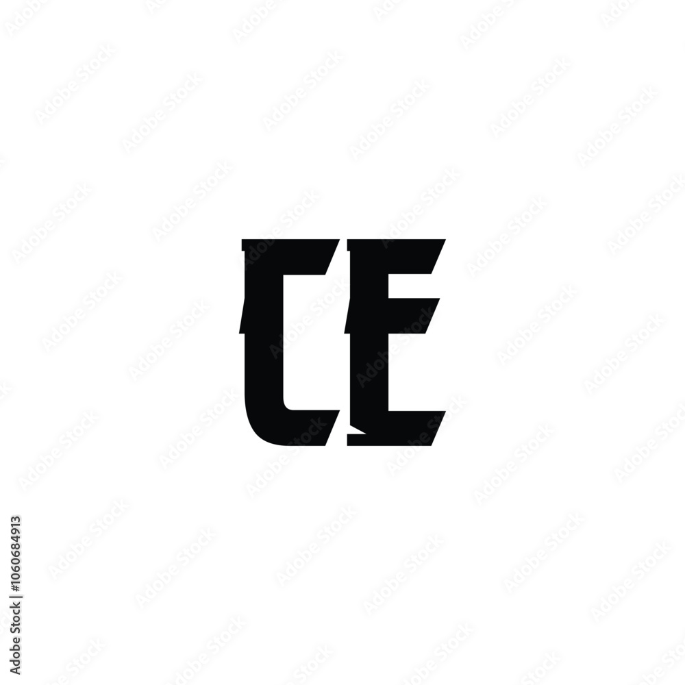 Obraz premium CE monogram logo design letter text name symbol monochrome logotype alphabet character simple logo