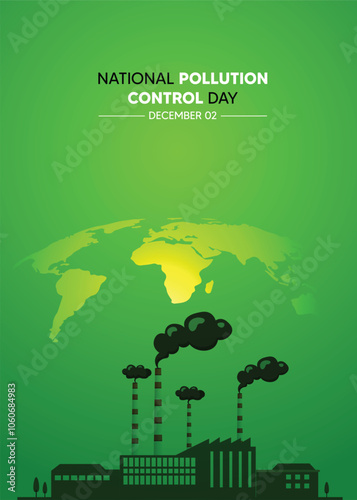 National Pollution Control Day 2 December vector poster