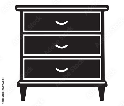 Drawer icon vector design template simple and clean, Drawers silhouette vector illustration