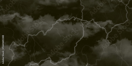 Lightning bolt. thunder lighting on black sky. 3d illustration, lightning, storm, thunder set. Frame of lightnings on black background 8k. black marble background.