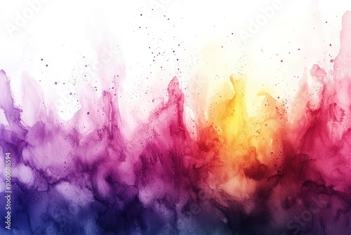 Wallpaper Mural Abstract Watercolor Painting with Blue, Purple, Red, Orange, and Yellow Colors Torontodigital.ca