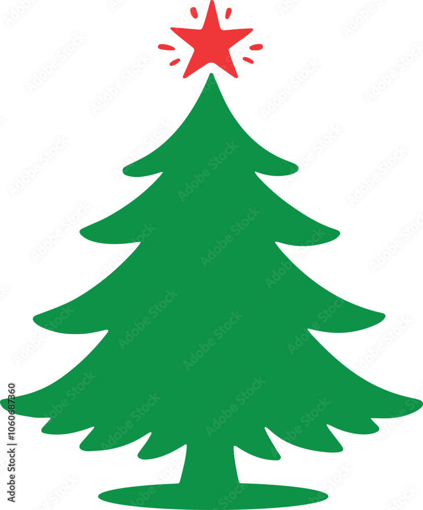 Christmas tree clip art design on plain white transparent isolated background for card, shirt, hoodie, sweatshirt, apparel, card, tag, mug, icon, poster or badge Christmas tree clip art design on plain white transparent isolated background for card, shirt, hoodie, sweatshirt, apparel, card, tag, mug, icon, poster or badge