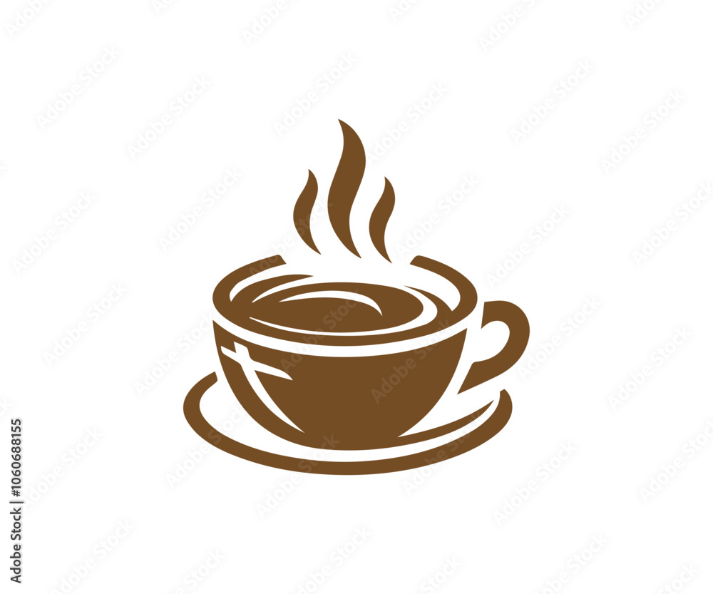 Obraz premium coffee cups and mugs icon on a white background, Color logo and icon design of coffee vector, set of tea and teapot icon, coffee pot