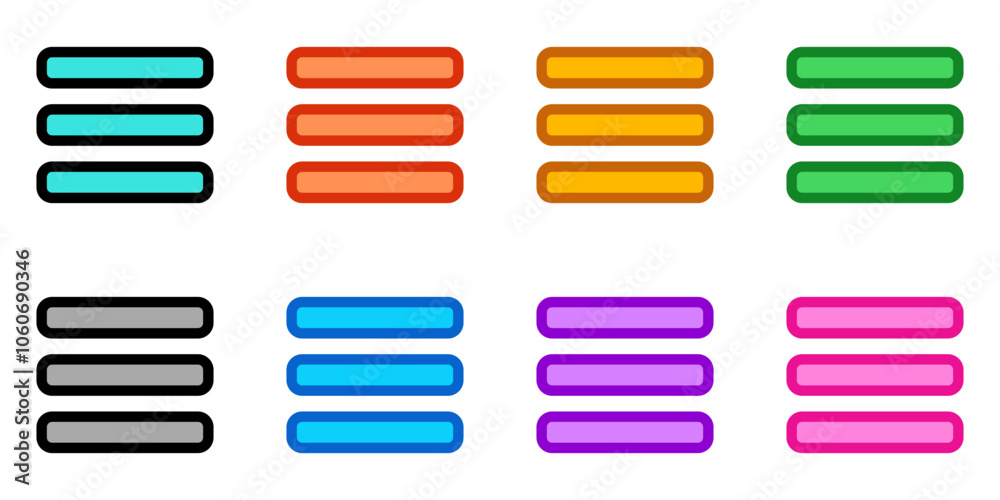 Editable vector row, list, menu icon. Part of a big icon set family. Perfect for web and app interfaces, presentations, infographics, etc Editable vector row, list, menu icon. Part of a big icon set family. Perfect for web and app interfaces, presentations, infographics, etc