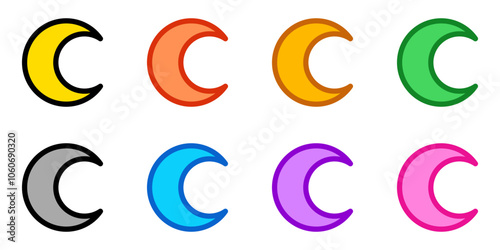 Editable vector crescent moon icon. Part of a big icon set family. Perfect for web and app interfaces, presentations, infographics, etc