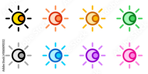 Editable vector sun and moon icon. Part of a big icon set family. Perfect for web and app interfaces, presentations, infographics, etc