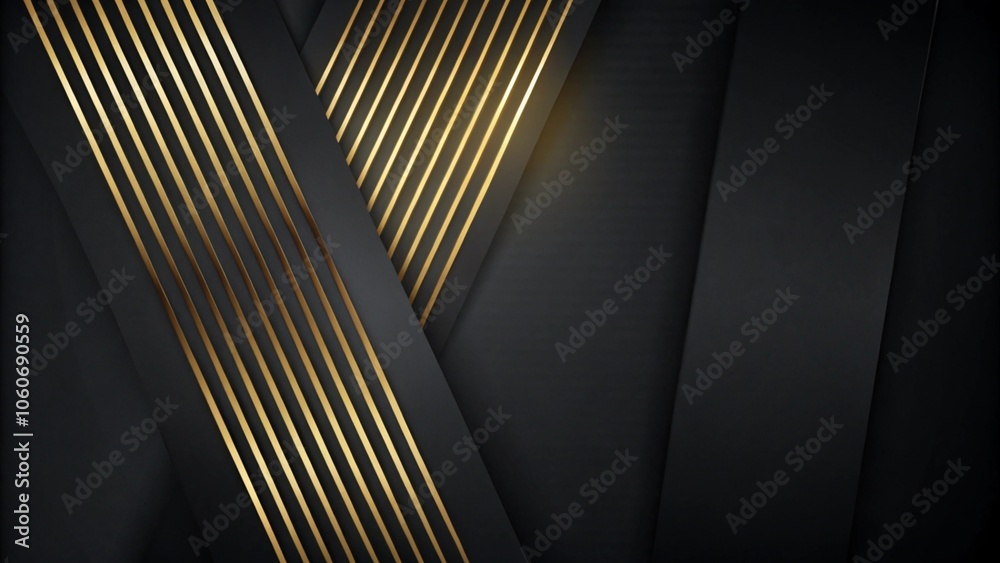 Fototapeta premium Abstract Black and Gold Geometric Background