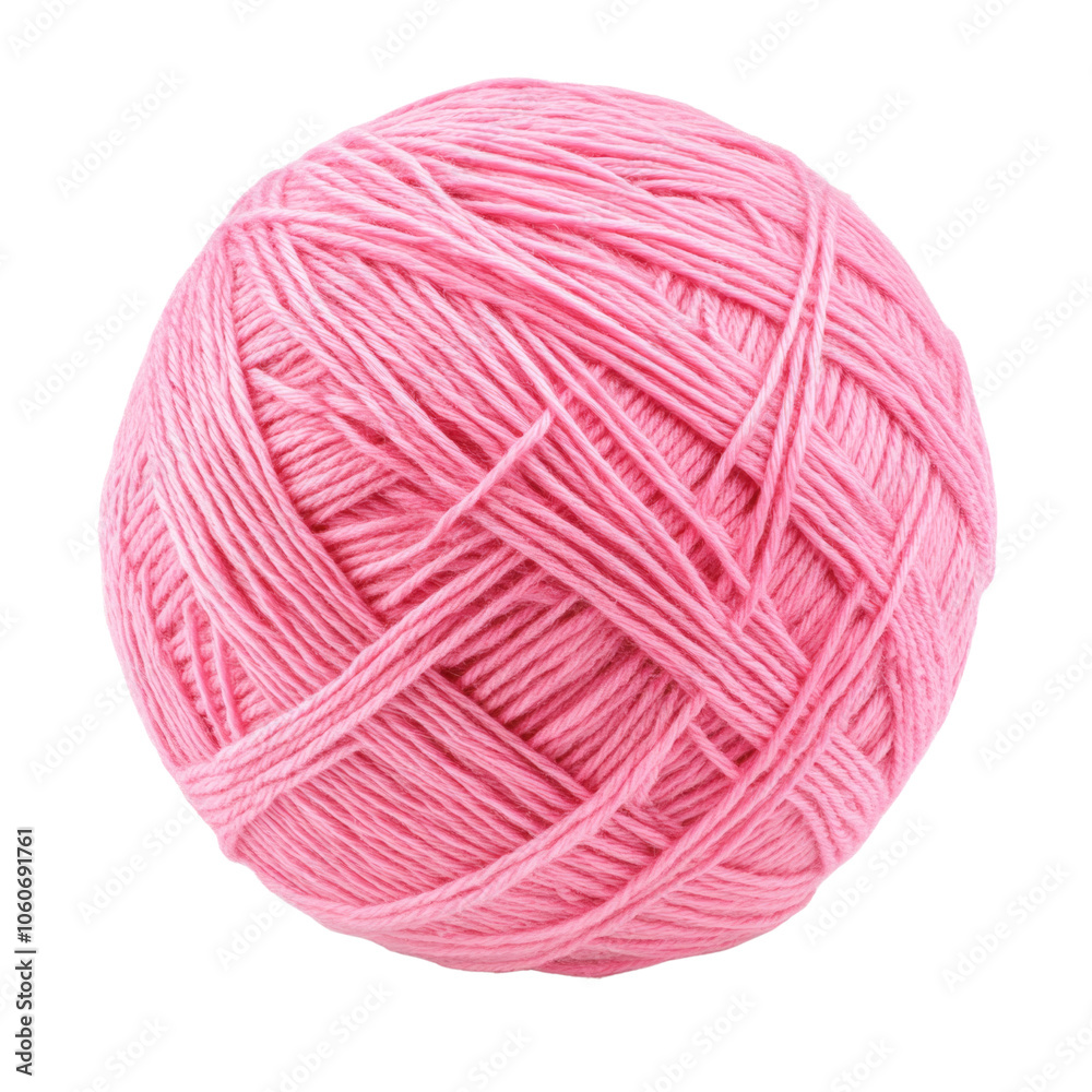 Pink yarn ball isolated PNG