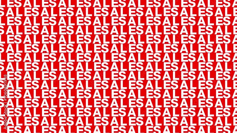 Zooming in and out animation of lots of Sale words Zooming in and out animation of lots of Sale words