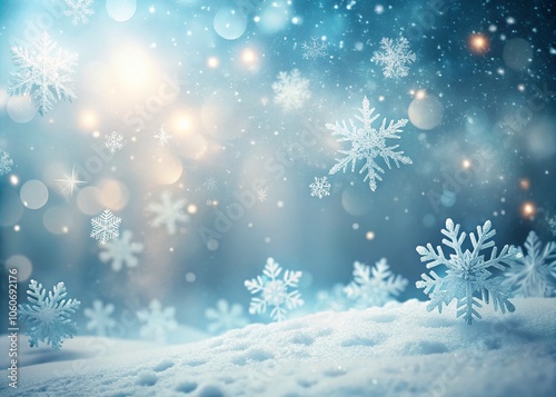 Realistic Winter Wonderland: Falling Snowflakes, Cozy Atmosphere, Snowy Landscape, Seasonal Background for Holiday Designs, and Serene Winter Scenes