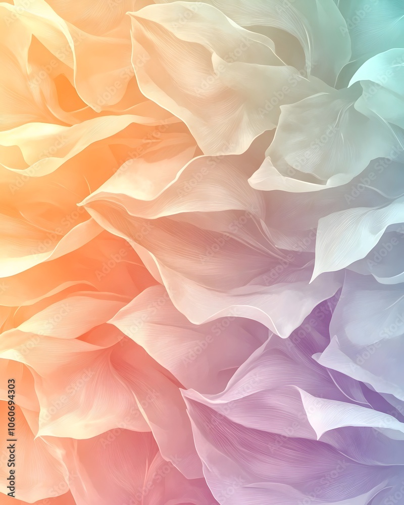 Softly layered petals in a gradient of pastel colors create a dreamy, ethereal effect, evoking a sense of tranquility and beauty in nature. Softly layered petals in a gradient of pastel colors create a dreamy, ethereal effect, evoking a sense of tranquility and beauty in nature.