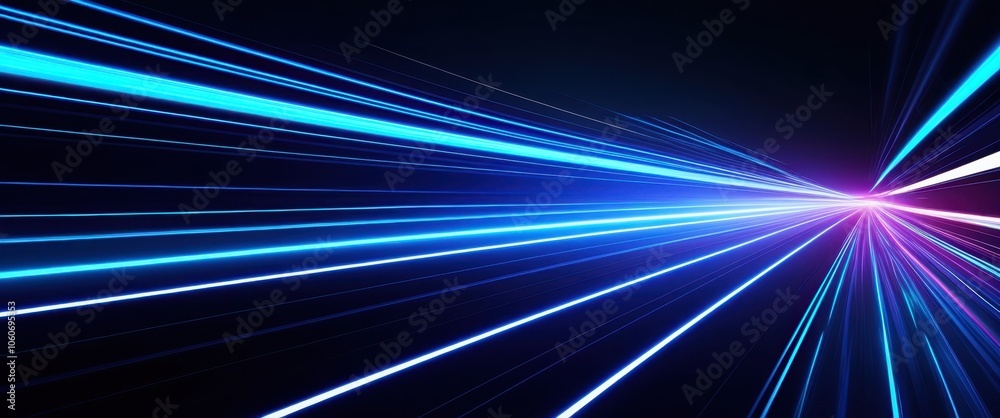 Abstract light trails, neon blue streaks, high-speed motion, futuristic, dynamic, long exposure, energy flow, technological background, glowing lines, digital highway, data stream, cyberpunk aesthetic Abstract light trails, neon blue streaks, high-speed motion, futuristic, dynamic, long exposure, energy flow, technological background, glowing lines, digital highway, data stream, cyberpunk aesthetic