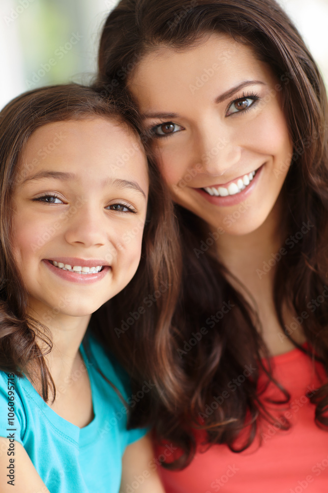 Family, happy and portrait of mother with daughter for development, growth or relationship. Face, love or smile with single parent woman and girl child together for safety, security or trust Family, happy and portrait of mother with daughter for development, growth or relationship. Face, love or smile with single parent woman and girl child together for safety, security or trust