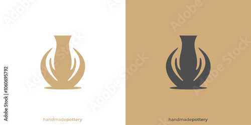 Simple Handmade Pottery Logo with Minimalist Style Logo Design Icon Symbol Vector Inspiration.