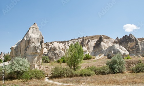 Obraz na płótnie Different landscape of tuff formation in Goreme Historical National Park in Cappadocia, Turkey w salonie