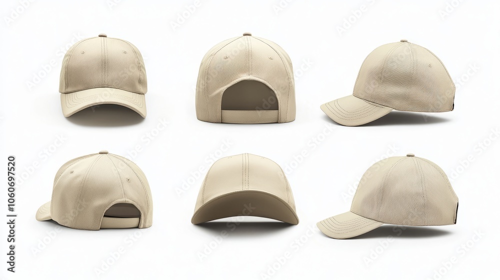 collection of beige Baseball Cap in Angles View Front and Back Mockup collection of beige Baseball Cap in Angles View Front and Back Mockup