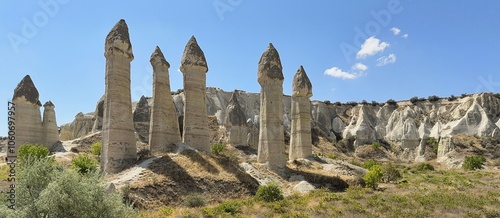 Obraz na płótnie Different landscape of tuff formation in Goreme Historical National Park in Cappadocia, Turkey w salonie