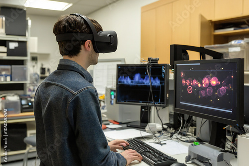 Innovative VR research conducted by scientist in lab