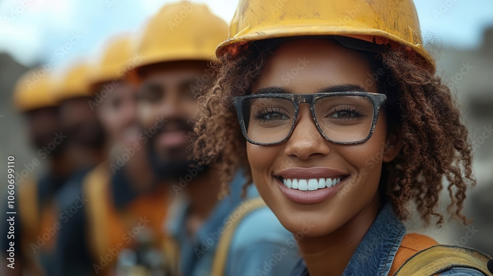 cheerful group of diverse construction workers wearing hard hats and uniforms embodying teamwork and camaraderie on a job site cheerful group of diverse construction workers wearing hard hats and uniforms embodying teamwork and camaraderie on a job site