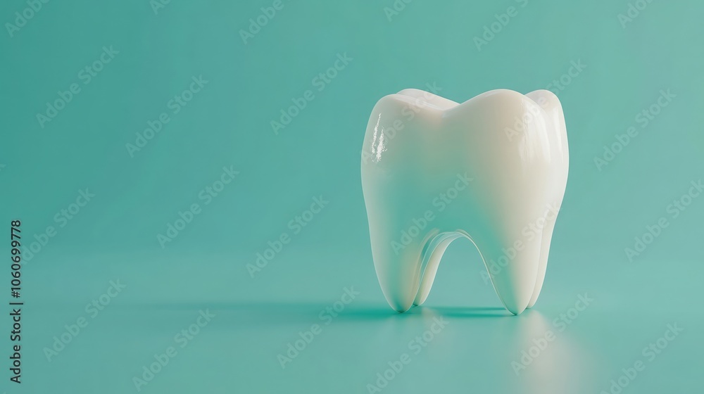 A single, white tooth stands out against a vibrant teal background. A single, white tooth stands out against a vibrant teal background.