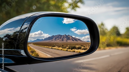 Car Rear View Mirror Close Up Stock, Car Side Mirror, AI Image