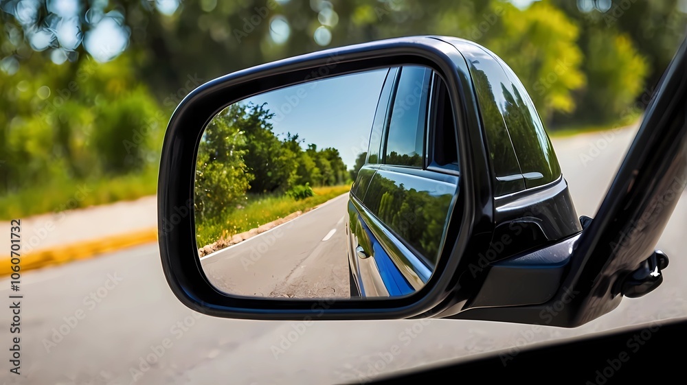 Car Rear View Mirror Close Up Stock, Car Side Mirror, AI Image Car Rear View Mirror Close Up Stock, Car Side Mirror, AI Image