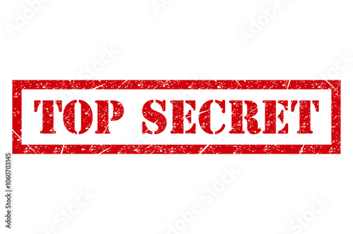 Top secret stamp symbol, label sticker sign button, text banner vector illustration .