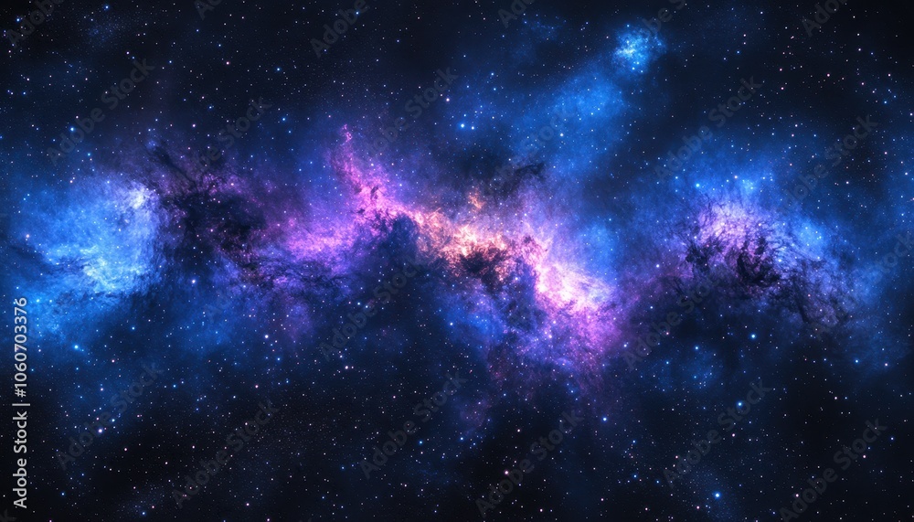 Beautiful nebula galaxy background with purple and blue colors in outer space Beautiful nebula galaxy background with purple and blue colors in outer space