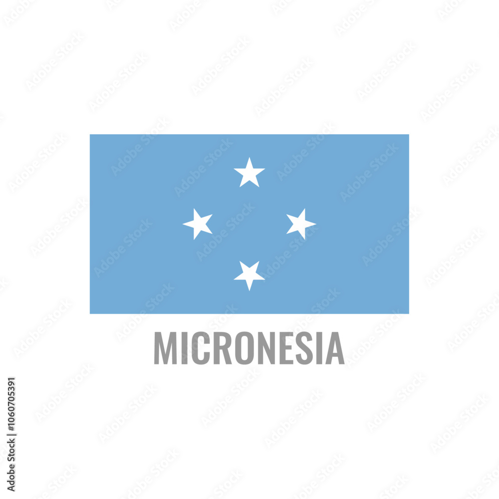 Micronesia flag icon. The country sign. Rectangle shape. Isolated on a white background. Vector image. Micronesia flag icon. The country sign. Rectangle shape. Isolated on a white background. Vector image.