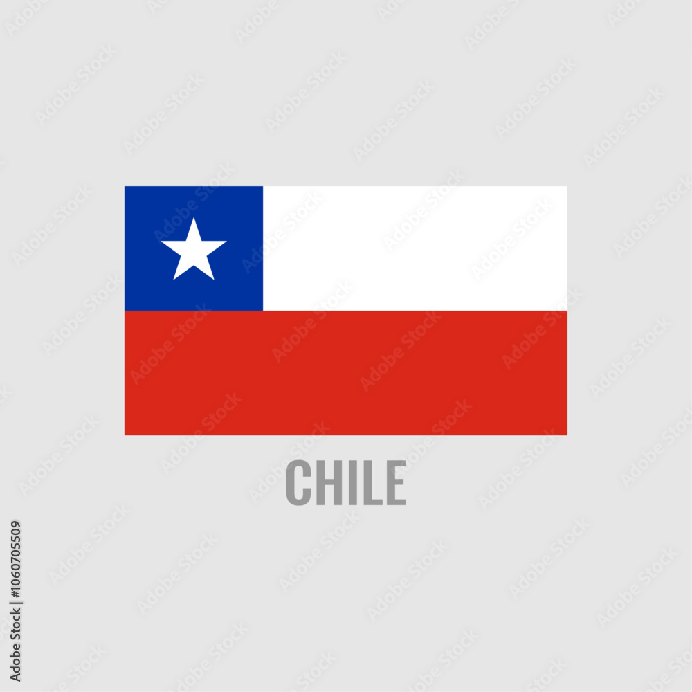 Chile flag icon. The country sign. Rectangle shape. Vector image. Chile flag icon. The country sign. Rectangle shape. Vector image.