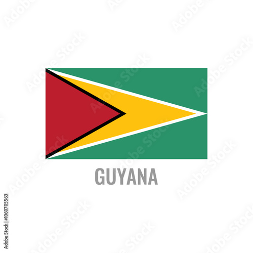 Free Download Guyana flag icon. The country sign. Rectangle shape. Isolated on a white background. Vector image. - GFXLoad