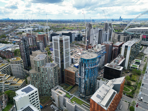 Canvas Print Aerial View of Downtown and Central Wembley London City of England Great Britain