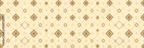 Wallpaper Mural Abstract geometric design with warm tones of brown, beige, and cream, featuring a repeating pattern of interconnected circles and diamonds, abstract, interior design Torontodigital.ca