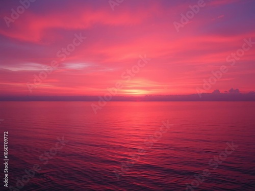 A stunning sunset wallpaper featuring vibrant hues of orange, pink, and purple reflecting off calm waters, purple, nature