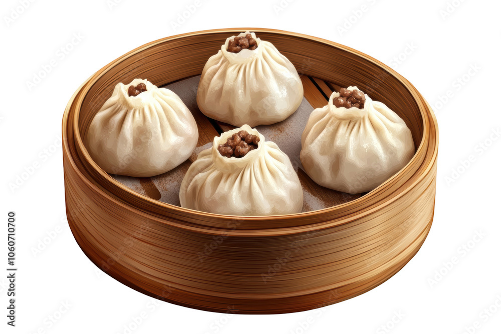 Steamed buns with meat filling baozi, PNG isolated on transparent background, white background. Steamed buns with meat filling baozi, PNG isolated on transparent background, white background.