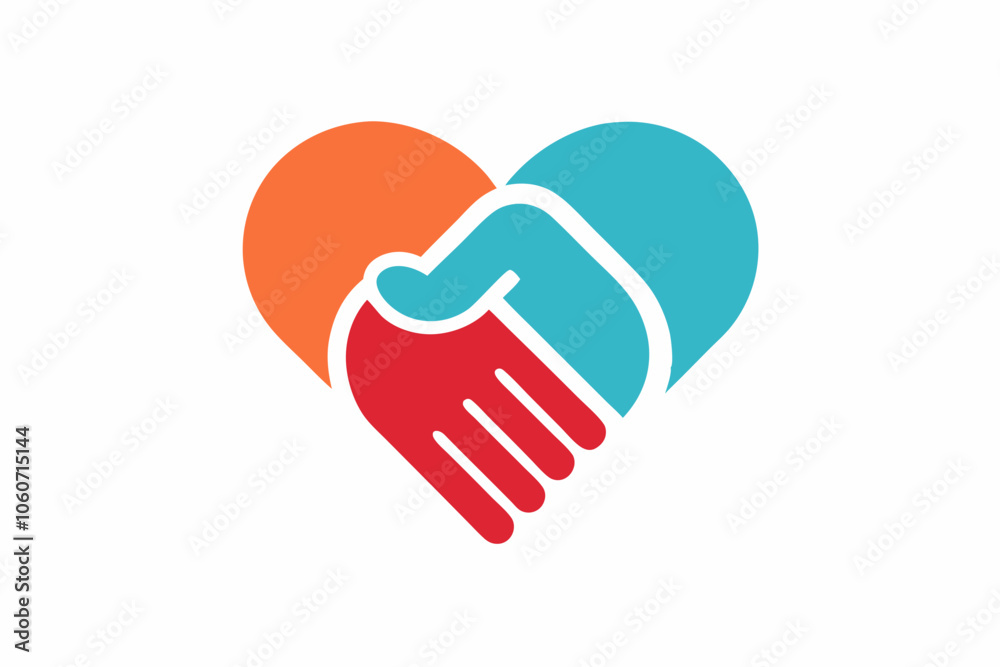 Heart and Hand of Friendship Vector Art Heart and Hand of Friendship Vector Art