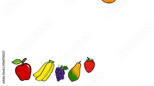 Set of fruits moving animation