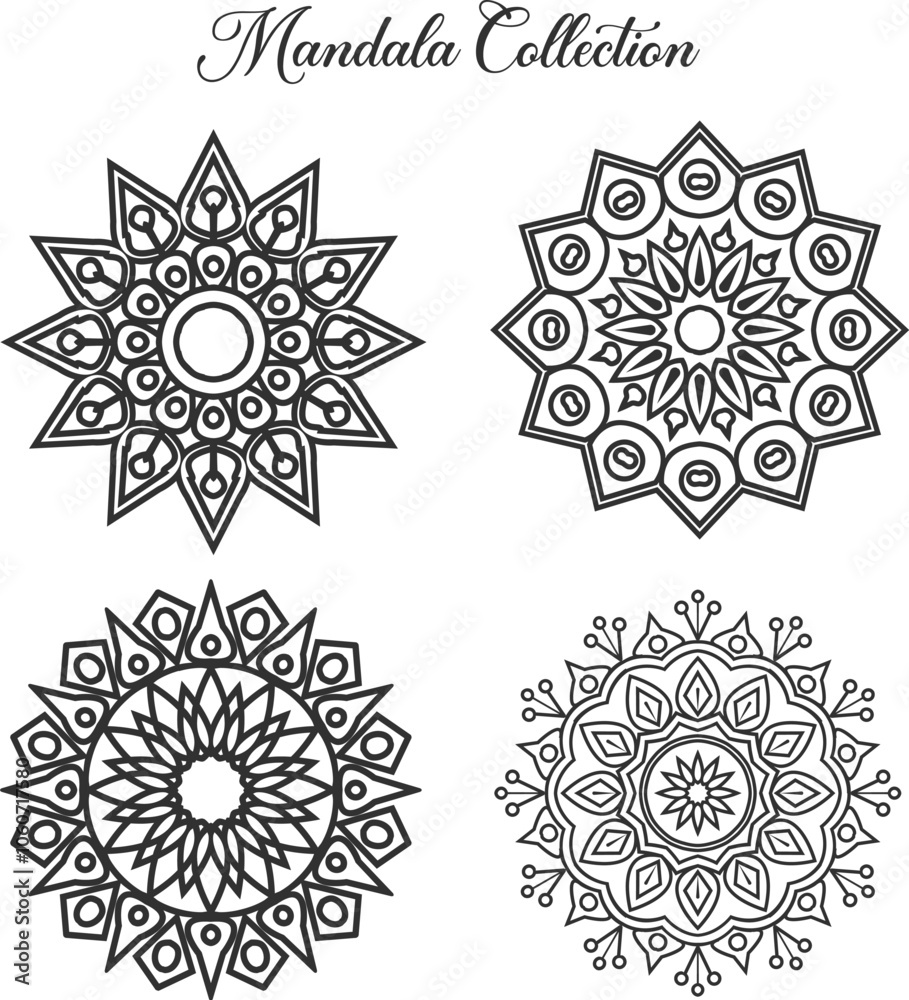 Seamless vector mandala pattern design 4 in 1 design Seamless vector mandala pattern design 4 in 1 design