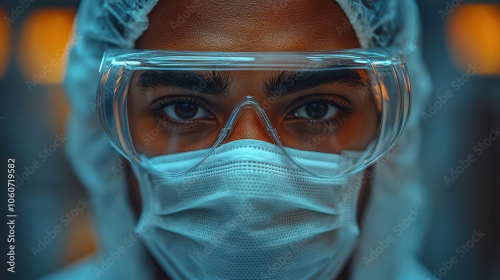 closeup of a researcher in a protective mask diligently working in a laboratory embodying the essence of scientific innovation and the quest for new medicines closeup of a researcher in a protective mask diligently working in a laboratory embodying the essence of scientific innovation and the quest for new medicines