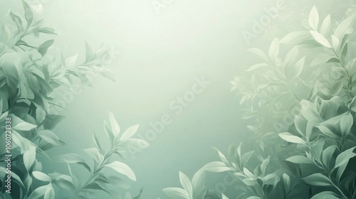 Serene Botanical Backdrop: Peaceful Green Foliage Framing Soft Light