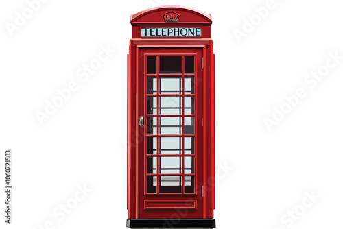 London phone booth isolated on white photo-realistic vector illustration