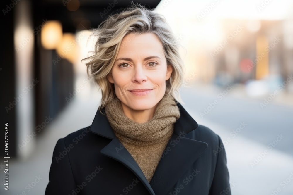 Portrait of a beautiful middle-aged woman on the street. Portrait of a beautiful middle-aged woman on the street.