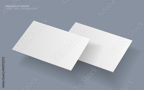 Business card mockup for your design template. Blank empty credit card mockup.