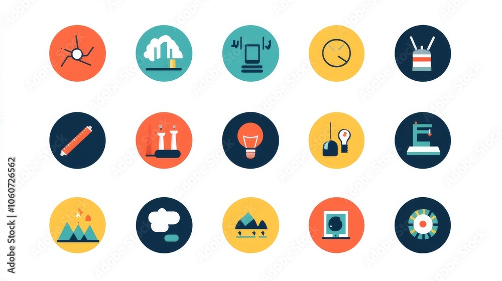 Vector of green energy icons, representing eco-friendly elements.
Vector of green energy icons, representing eco-friendly elements.